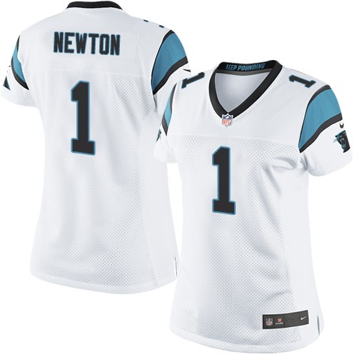 Women's Elite Cam Newton Nike Jersey White Road - #1 NFL Carolina Panthers